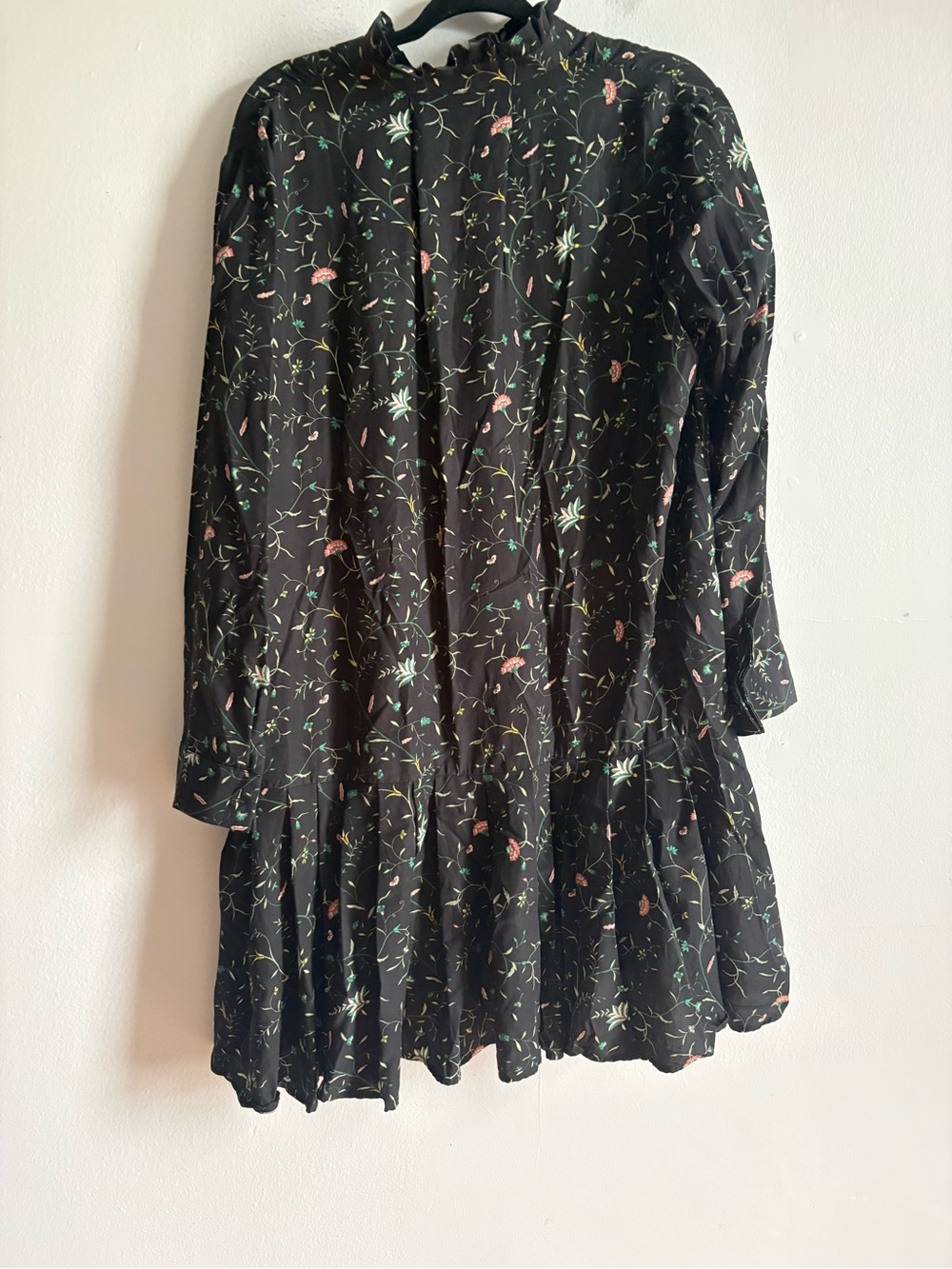 Tuckernuck Sz XL Campden Vine Tate Black Floral Cottage Linen Blend Short Dress - Picture 8 of 12